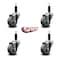 Service Caster 3'' Gray Poly Wheel Swivel 1'' Expanding Stem Caster Set, 4PK SCC-EX20S314-PPUB-1-4 - alternate 4